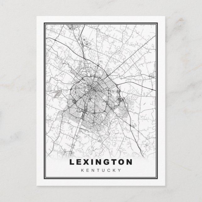 Cartão Postal Mapa de Lexington (Frente)