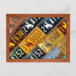 Cartão Postal Mapa de Licenças do Estado de Wyoming por Design T