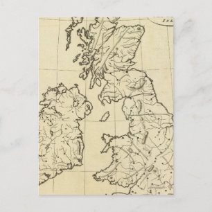 Cartão Postal mapa de linhas gerais das Ilhas Britânicas