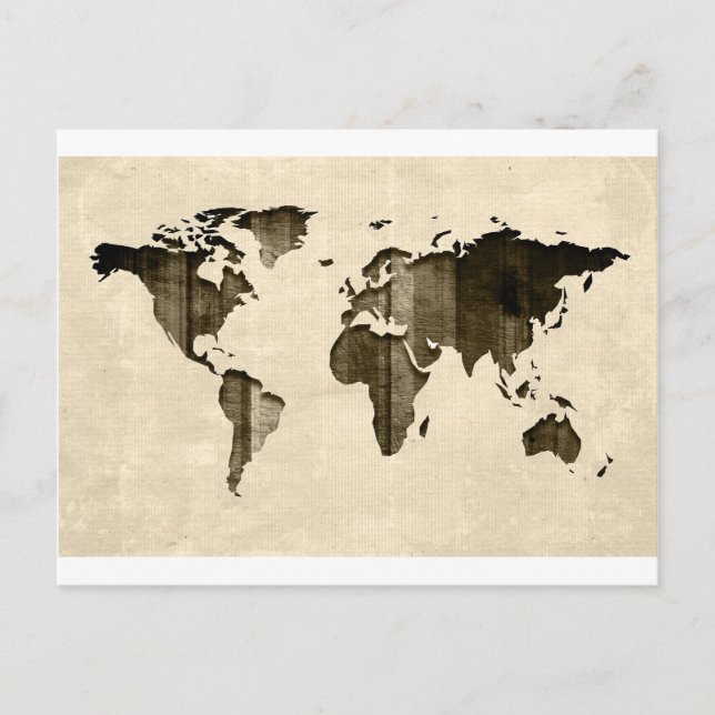 Cartão Postal Mapa de listras Sepia (Frente)