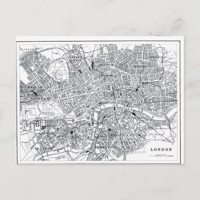 Cartão Postal Mapa de Londres (Frente)
