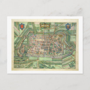 Cartão Postal mapa de Luneburg, de Civitates Orbis Terrarum b
