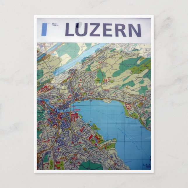 Cartão Postal mapa de luzerna (Frente)