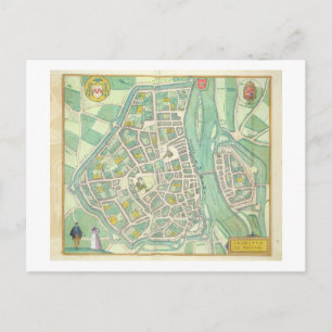 Cartão Postal Mapa de Maastricht, de Civitates Orbis Terrarum