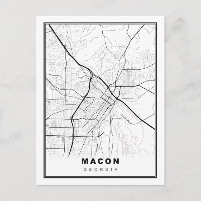 Cartão Postal Mapa de Macon (Frente)
