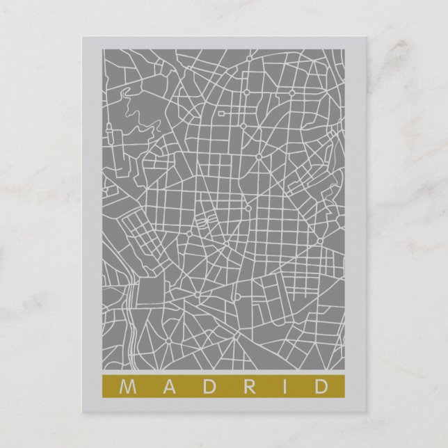 Cartão Postal Mapa de Madrid (Frente)