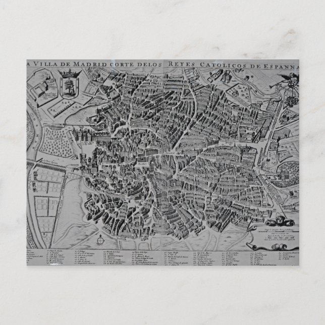 Cartão Postal Mapa de Madrid (Frente)