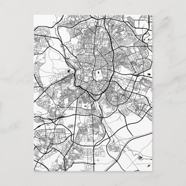 Cartão Postal Mapa de Madrid Espanha (Frente)