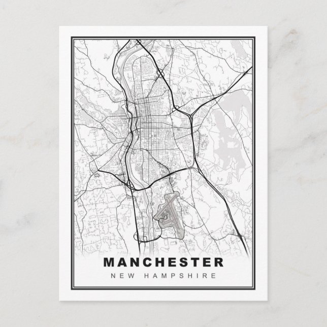 Cartão Postal Mapa de Manchester (Frente)