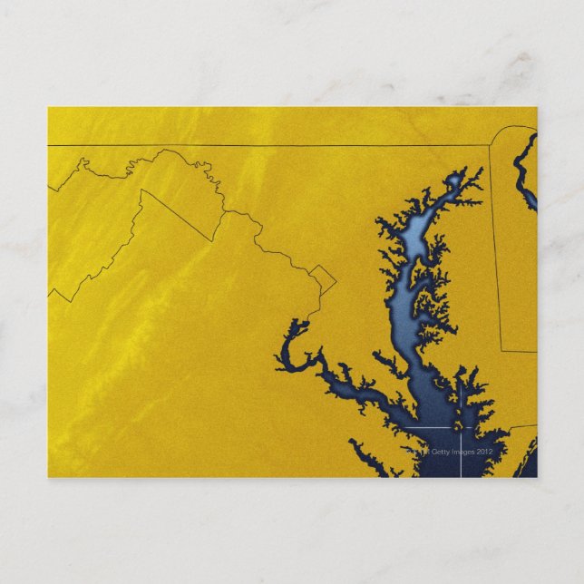 Cartão Postal Mapa de Maryland 4 (Frente)