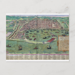 Cartão Postal Mapa de Messina, de Civitates Orbis Terrarum, por