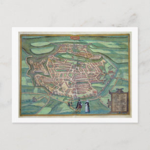 Cartão Postal Mapa de Metz, de Civitates Orbis Terrarum, por Ge