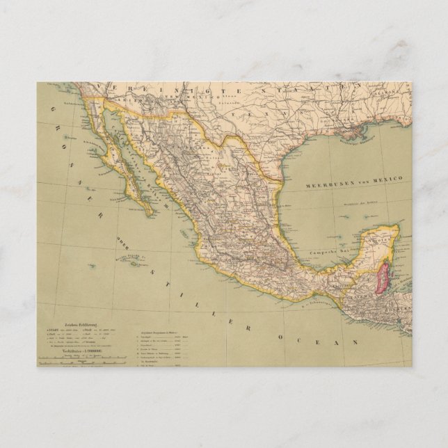Cartão Postal Mapa de México (Frente)