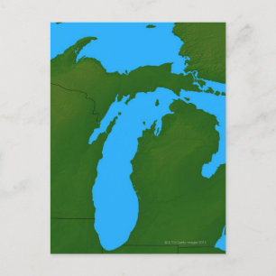 Cartão Postal Mapa de Michigan 3