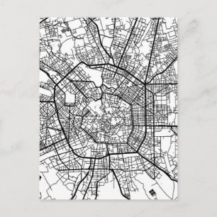 Cartão Postal Mapa de Milão Itália