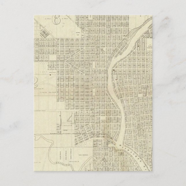 Cartão Postal Mapa de Milwaukee (Frente)