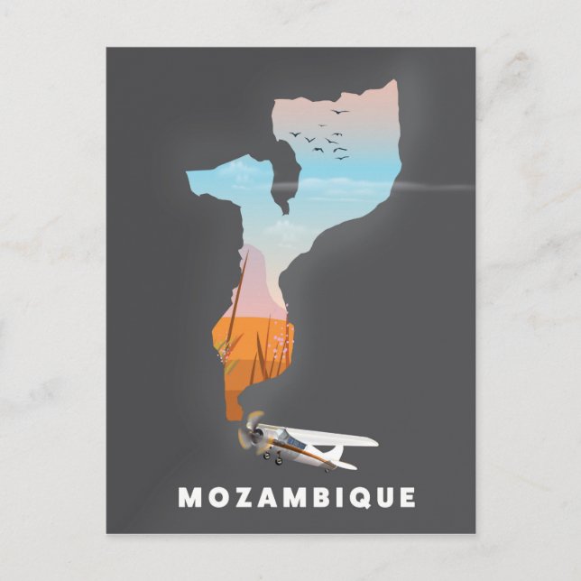 Cartão Postal Mapa de Moçambique (Frente)