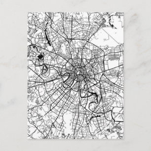 Cartão Postal Mapa de Moscou Rússia
