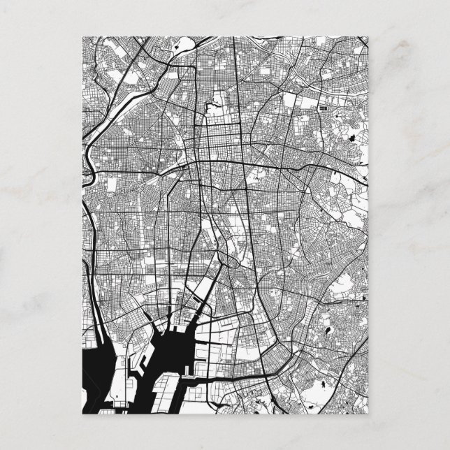 Cartão Postal Mapa de Nagoya Japão (Frente)