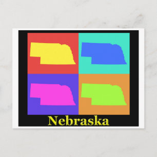 Cartão Postal Mapa de Nebraska