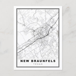 Cartão Postal Mapa de New Braunfels