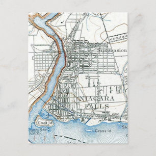 Cartão Postal Mapa de Niagara Falls Vista Aérea