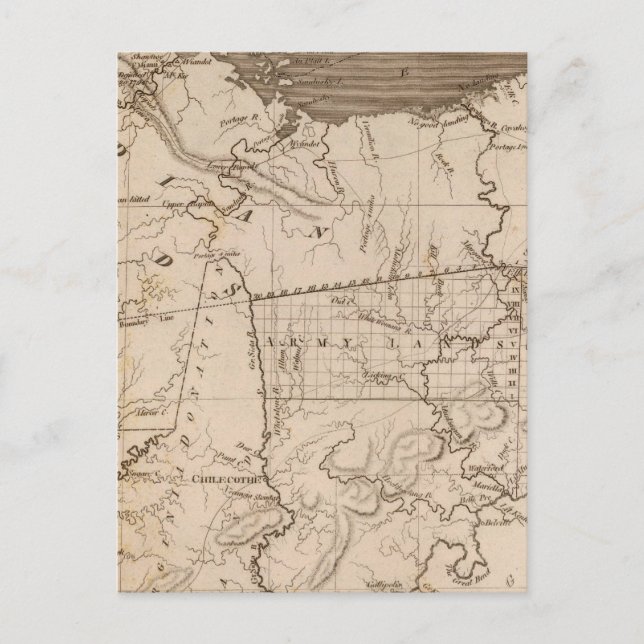 Cartão Postal Mapa de Ohio por Arrowsmith (Frente)