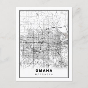 Cartão Postal Mapa de Omaha