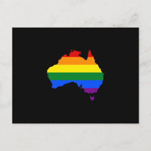Cartão Postal Mapa de orgulho arco-íris LGBT da Austrália Postca