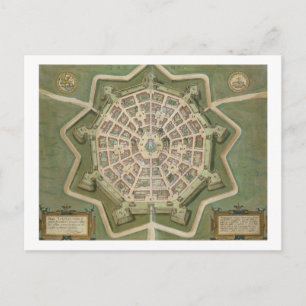 Cartão Postal Mapa de Palma, de "Civitates Orbis Terrarum" por G