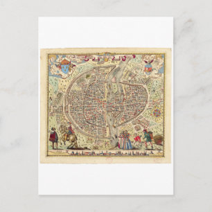 Cartão Postal Mapa de Paris, 1576