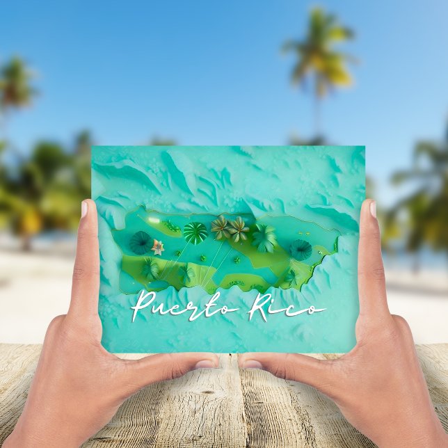 Cartão Postal Mapa de Porto Rico (Criador carregado)