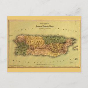 Cartão Postal Mapa de Porto Rico (1886)