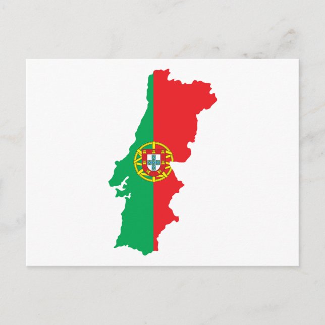 Cartão Postal Mapa De Portugal (Frente)