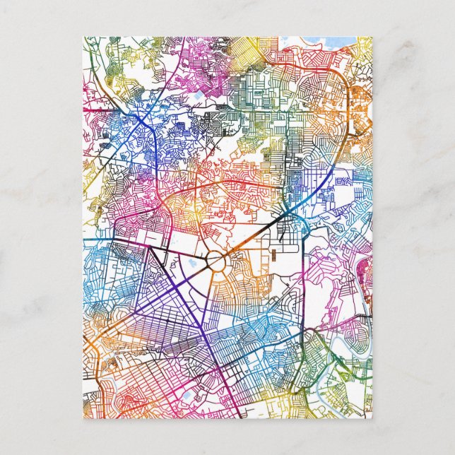 Cartão Postal Mapa de Quezon City Filipinas (Frente)