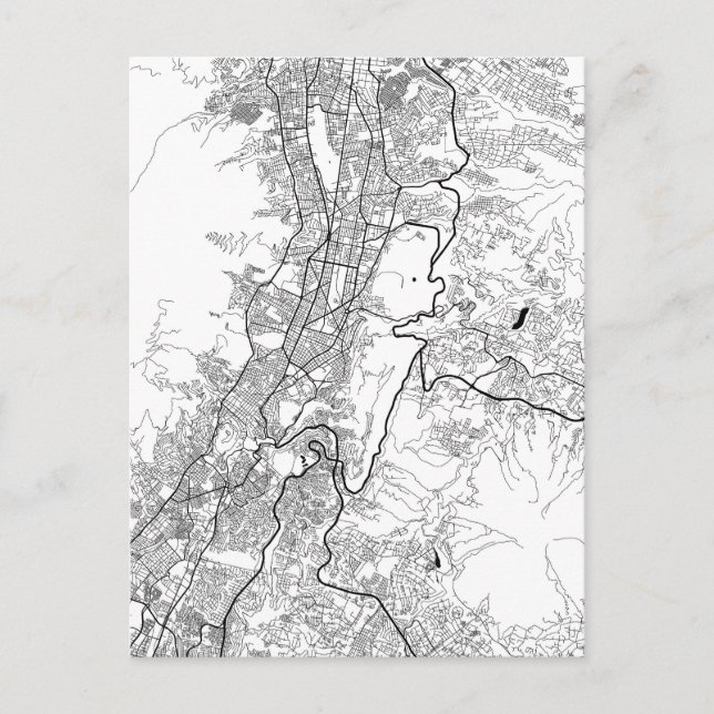 Cartão Postal Mapa de Quito Equador (Frente)