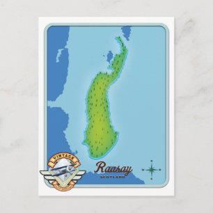 Cartão Postal Mapa de Raasay Escócia