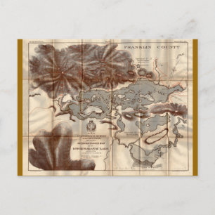 Cartão Postal Mapa de Reconciliação do Lago Saranac, Baixa Saran