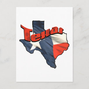 Cartão Postal Mapa de retro do Estado de Texas Lone Star