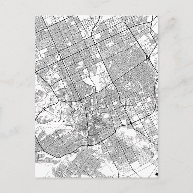 Cartão Postal Mapa de Riade Arábia Saudita (Frente)