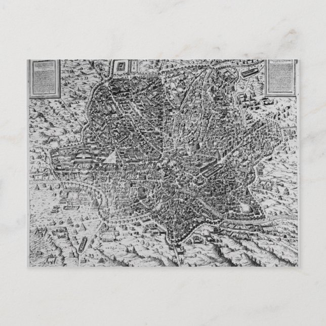 Cartão Postal Mapa de Roma, 1579 (Frente)