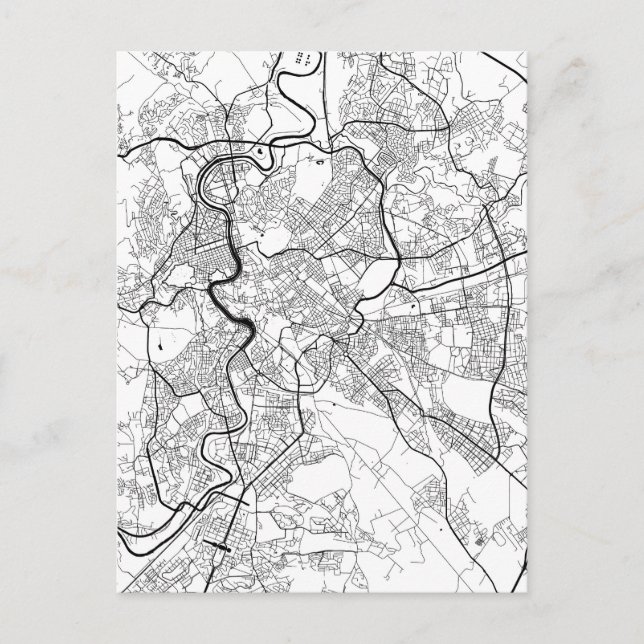 Cartão Postal Mapa de Roma Itália (Frente)