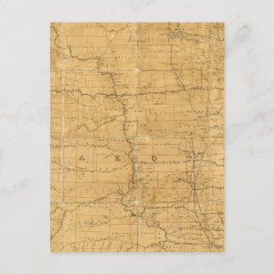 Cartão Postal Mapa de rotas de posto do Território de Dakota