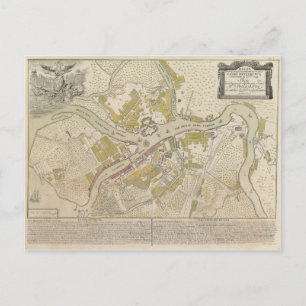 Cartão Postal Mapa de Ruas. Petersburgo Rússia, 1737