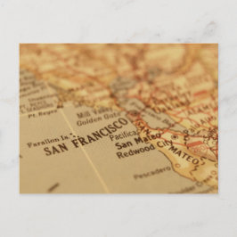 Cartão Postal Mapa de São Francisco, CA Vintage