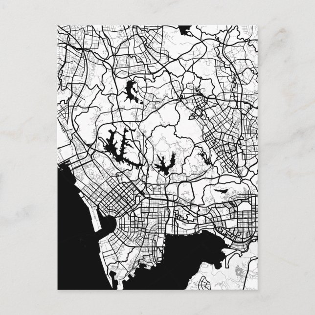 Cartão Postal Mapa de Shenzhen China (Frente)