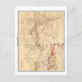 Cartão Postal Mapa de Simla & Jutogh, Índia Britânica.