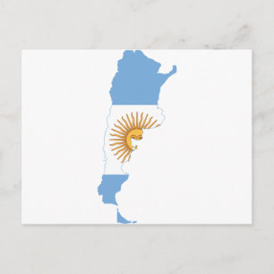 Cartão Postal Mapa de Sinalizador da Argentina AR