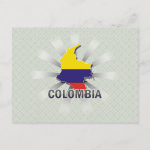 Cartão Postal Mapa de Sinalizador da Colômbia 2.0
