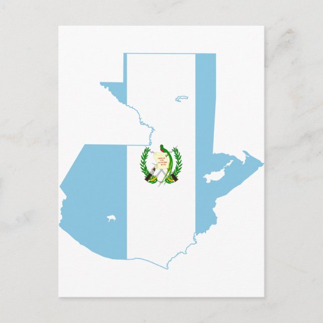 Cartão Postal Mapa de Sinalizador da Guatemala GT (Frente)